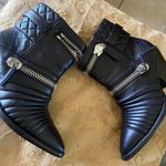 Giuseppe Zanotti Black leather Moto Biker Ankle Boots size 37 1/2 ( size 7.5) Photo 1