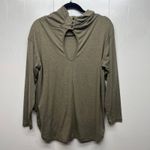 SheIn Oversized Turtleneck Long Sleeve Olive Green Top Size XS Round Hem Photo 4