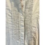 Vince Knife Pleats Poplin Blouse Taupe Beige Tuxedo Style Tunic Top Womens sz. S Photo 6