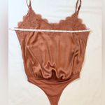 Abercrombie & Fitch Satin/Silk Lace Trim Bodysuit - Rose Gold - M Photo 7