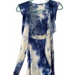 Women’s Tie Dye Stretchy Jumpsuit Open Back Size Small Summer Vacation Party Blue Photo 5