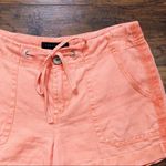 Anthropologie Sanctuary • Newport linen shorts orange drawstring waist cargo pockets beach Photo 3