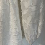 SheIn White Bishop Sleeve V-Neck Mini Jacquard Print Dress White Size XS NWT Photo 13