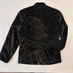Kasper & Company‎ ASL Leopard Print Velour Zip Up Jacket Sz 12 Green Photo 1