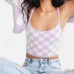 Aeropostale Lavender Checkered Cropped Sweater Cami Size XL Photo 1