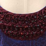 Free People  Beaded Sleeveless Tulle Floral Midnight Glimmer Skater Dress Medium Photo 6