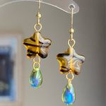 Handmade unique retro vintage fairy boho style dangle earrings w/ quality Czech glass beads mix ๐๐๐ Photo 2