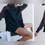 Free People NWT FP Movement Hot Shot Printed Hooded Layer - poise black - medium Photo 2