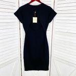 Rolla Coster Back Cutout Sheath Tee Shirt Dress Black Small Photo 7