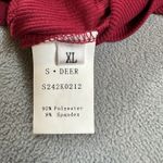 S.DEER Henley Crop Top Womens XL Ribbed Burgundy Long Sleeve Button Front NWT Red Photo 4