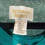 Victoria's Secret Vintage Sleep Shirt Teal Purple Dot Embroidered Pocket M/L Photo 2