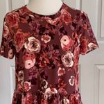 Agnes & Dora  Top Mauve Floral Peplum Relaxed Ruffle Short Sleeve Shirt Small NEW Photo 2