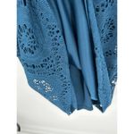 Chico's Dress Women 1 Medium Blue Solid Crochet Camille Enchanted Teal Disco Photo 8