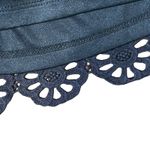 THML  Crochet Lace Floral‎ Shorts Pull On Navy Blue 100% Cotton Women Size Medium Photo 7