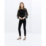 ZARA  Black Embroidered Lace Top XS Photo 1
