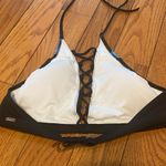 PINK - Victoria's Secret Women's Blue Black Floral PINK VS Victoria's‎ Secret Tie-Back Bikini Top Medium Photo 1