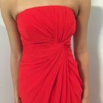 UNBRANDED Red Strapless Ruched Column Fitted Front Slit Long Maxi Prom Dress 2 Photo 5