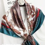 Elegant Scarf with Chain and Belt Design Red Photo 8