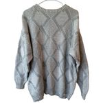 Private Club Vintage Long Sleeve Oversized Pullover Sweater Geometric Cream 2x Gray Photo 0