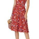 Hutch Declan Brown Floral Crepe Sleeveless Square Neck Sun Dress Size 0 Photo 0