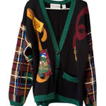 Sharon Young Size Large Hunting Gaming Knit Cardigan Sweater Ducks Dog Vintage Photo 0