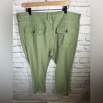 frame denim  Le Beau Jeans Size‎ 34 Two Tone Light Wash Denim & Green Khaki Photo 1