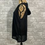 Kona Sol  Black Swim Vneck Hooded Sheer Coverup Photo 2