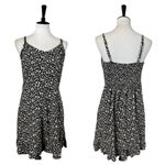 Old Navy  Cami Dress Smocked Linen Blend Adjustable Leopard Print Women’s Large Photo 9