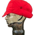 Eddie Bauer Red Trapper Hat Ear Flaps OS Quilted Warm Cozy Trap Utility Photo 0