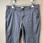 LL Bean Khaki Pants Women's Size 14 Petite Classic Fit Blue Flat Front Loose Gray Photo 1