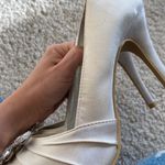 White satin bling heels Size 6.5 Photo 6