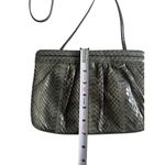 Saks 5th Avenue SAKS FIFTH AVENUE Vintage Gray Snakeskin Clutch Shoulder Handbag Photo 7