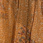 Elan  Ruffle Smocked Copper Paisley Print Alicia Top Long Sleeve Size S Photo 4