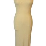 We Wore What Tan Ribbed Sleeveless Tank Midi T Shirt Dress Casual Small S Photo 1