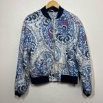 Free People  Blue Paisley Bomber Jacket Photo 1