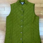 J.Jill Quilted Vest Womens Small Petite Green Snap Closure Pockets Casual Soft Photo 1