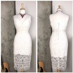 EXPRESS Rare Ivory Crocheted Lace Midi Dress Photo 2