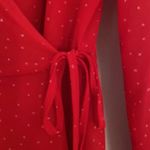 Kensie  Red and White Dot Wrap Blouse Size Extra Small Photo 4