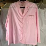 SKIMS  Sleep Shirt Women's M/M Pink Cotton Button Down Long Sleeve Pajama Top Photo 12