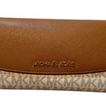 Michael Kors Studded Jet Set Travel Continental Wallet Brown MK Logo Photo 1