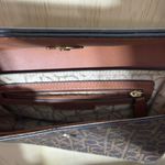 Calvin Klein Monogram Brown Leather Crossbody Shoulder Bag Chain Strap Photo 5