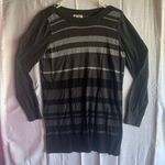 Loft womens XL long sleeve sweater black gray stripe Photo 0
