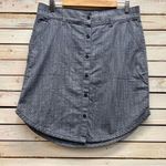 Vintage Columbia 100% Organic Cotton Chambray Button Front Skirt Gray Size M Size M Photo 2