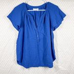 Xirena Blue Muslin Cotton Ari Flutter Sleeve Top Size M Photo 0
