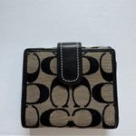 Coach Signature Pleated Snap Black and Tan Wallet Photo 1