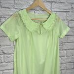 Vintage Nancy King Short Nylon Satin Nightgown Mint Green Size M Floral Collar Size M Photo 1