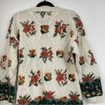 Vintage Krystal Cove Cream Floral Embroidery Grandma Core Women’s Sweater SP Green Size undefined Photo 6