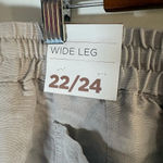 Lane Bryant NEW  Wide leg Pull on‎ Linen Pants Sand Tan Minimalist Neutral 0237 Photo 4