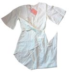 Cult Gaia Selena Asymmetrical Wrap Top Off White Size XS Linen Minimal Lagenlook Photo 3