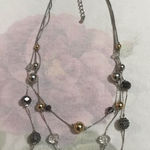 Ann Taylor  Factory Silver Tone and Rhinestones Multi Strand Necklace 20” inches Photo 0